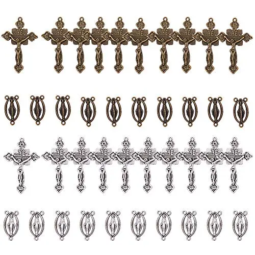 40pcs Vintage Style Cross Charms and Lin