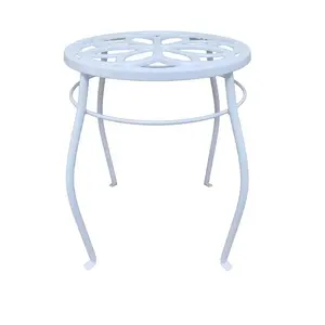 Living Accents 8104237 15 in. Cast Iron Plant Stand, White