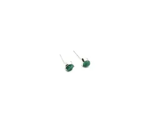Emerald Birthstone Stud Earrings – Sterling Silver