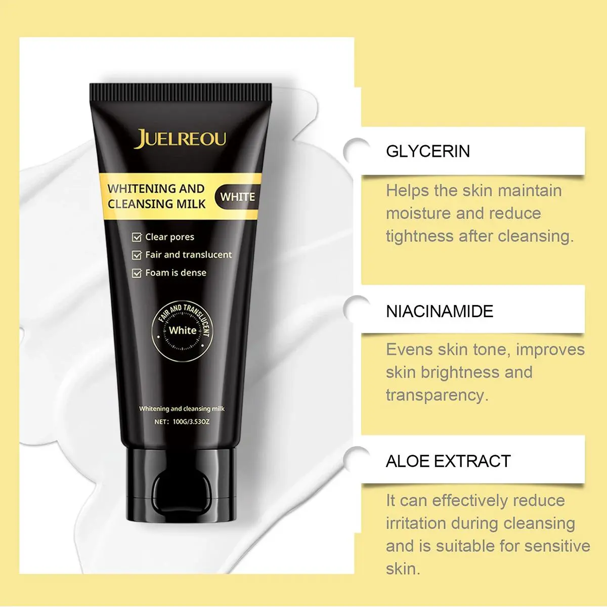 Bread Cleansing Cream for Gentle Facial Cleansing, Oil-Free Skin Repair Formula, Daily Facial Wash for Women, Gentle Facial Wash