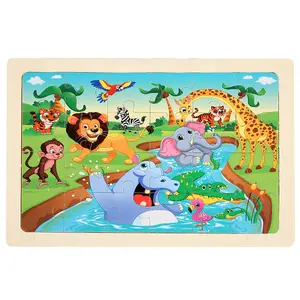 Hatwoo Wooden Animal  Set,  4  Board  include Forest Animal, Ocean Animal, Dinosaur, and Farm Animal , Perfect Christmas and Halloween gift