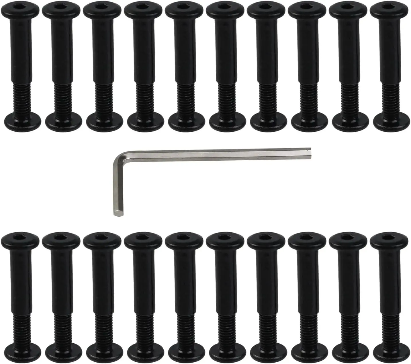 Stainless Steel Black Edema Binding Post Screws & Barrel Nuts Set (20 Sets) - M5×15mm, 6×20mm Chicago Rivets for Furniture for Bedroom, Desk