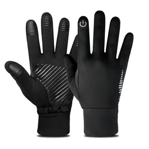 Water-Resistant Reflective Touch Gloves - Fleece Lined Winter Gloves for Outdoor Activities | Night Safety & All-Weather Use