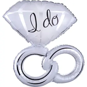 Elegant "I Do" Wedding Ring Foil Balloon