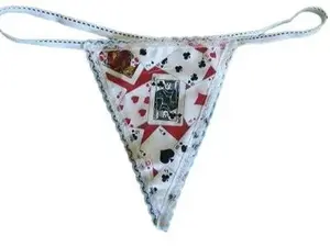 Womens POKER PLAYING CARDS Texas Hold Em Gstring Thong Casino Lingerie Underwear