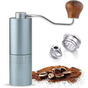 Manual Coffee Grinder for Home Use, Stainless Steel Conical Burr, Espresso Bean Coffee-Grinder, Best Small Portable Mill, Adjustable Grind Settings, Mini Hand Crank, Moledor de Cafe de Grano
