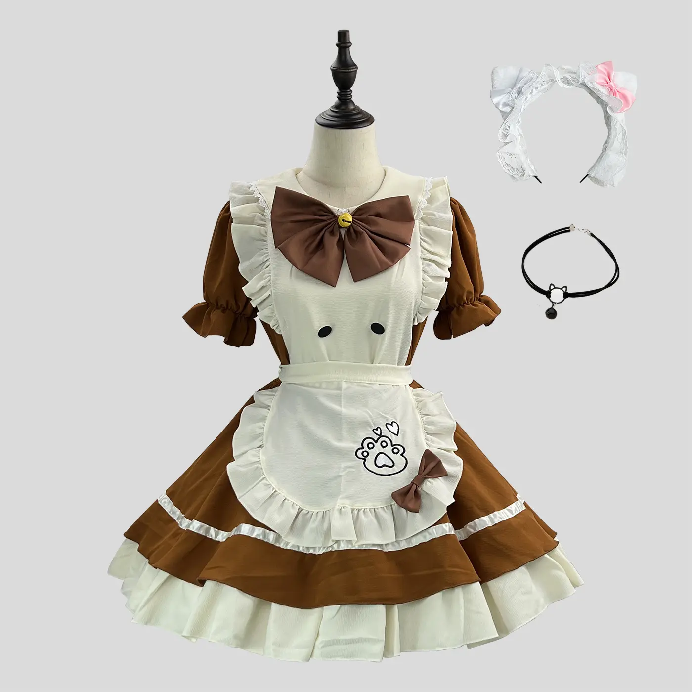 Chocolate color+headwear+necklaces