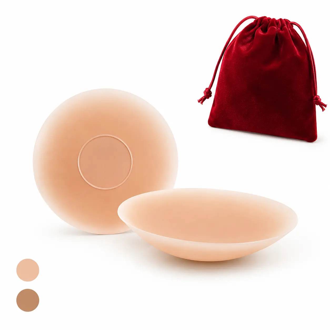 Nipple Covers Reusable Silicone Nipple Covers - Invisible, Seamless, Adhesive Pasties for Women-Reusable, Sticky Breast Accessory Womenswear