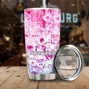 [New Anime Drinkware - Sale Up To 35%] Ahegao Tumbler Cup, Anime Car Interior Accessories, Bold Otaku Style Design, Japanese Pop Culture Drinkware, Gift For Anime Fans