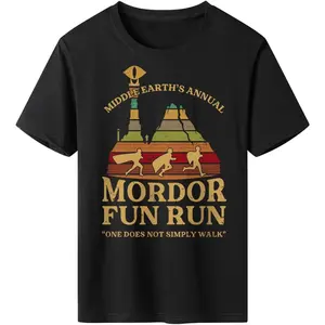 100% CottonMiddle Earth's Annual Mordor Fun Run one Does not Simply Walk T-Shirt for Men