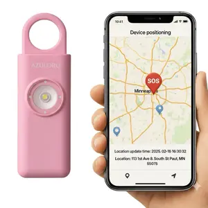 AZULORO Personal Safety System Keychain for Women and Children Compact Portable Durable Lightweight Design Bluetooth Connectivity Loud Siren Alarm & Flashing Light Emergency Location Tracker