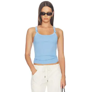 RE/DONE Knotted Ribbed Tank in Seaside