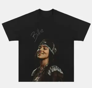 Retro 90s Graphic Tees, Rapper Shirt  Billie Merch Graphic Tees Vintage Graphic Rap Tee Vintage Y2K Unisex Cotton T-shirt  Streetwear