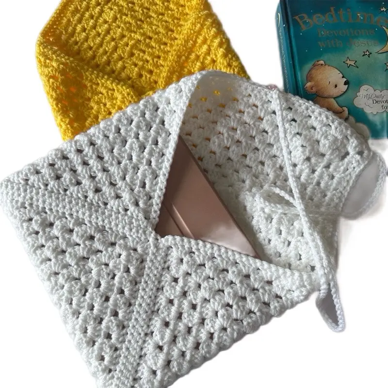 Stylish Crocheted Love Letter Tablet Sleeve - 10x9.5 in Fabric Accessory, Protective Bag for iPad, Kindle, Everyday Use Electronics Protection, None, Handmade Craftsmanship