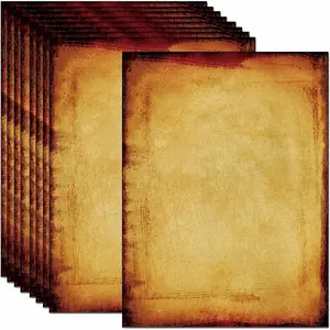 50  Old Looking  Design Stationery Paper, 8.5 x 11 in, Double Sided, Textured, Printer Friendly for Invitation, Letter, Resume, Award, Diploma, Art, Craft, Certificate (B)