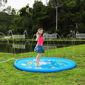 Summer Must-have PVC Dolphin Splash Pad, Kids & Dog Water Play Cooling Mat for Yard Lawn Park