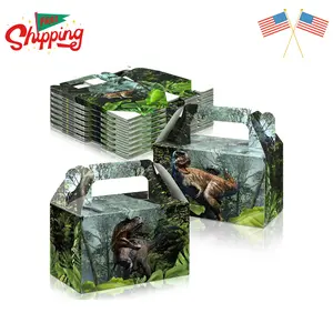 Dinosaur Treat Boxes Party Favor Animal Theme Party Decorations, Medium Size (12 Pieces)