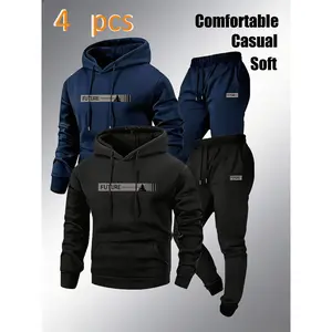 Men's Fashion Hooded Sweatshirt & Jogger Set: "FUTURE" Print, Relaxed Fit Daily Casual Wear
