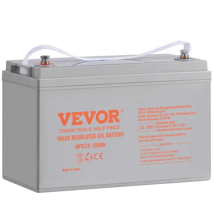 VEVOR 12V 100AH AGM Deep Cycle Batteries, 800A Low Self-Discharge Secondary Rechargeable Battery with Terminal Posts, for Boat, Solar Off-Grid Systems