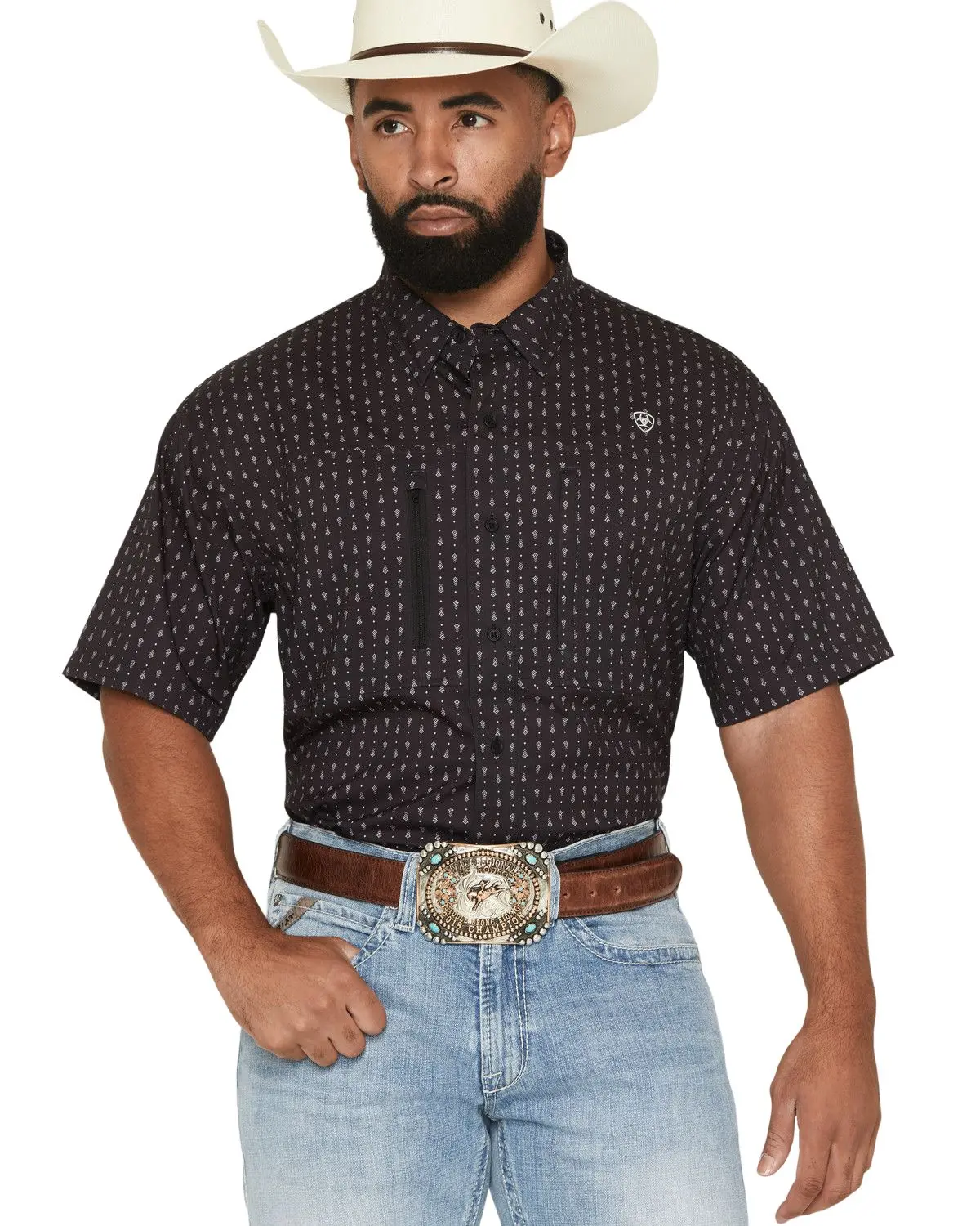Ariat Men's Men'S Printed Venttek Short Sleeve Button-Down Shirt - 10073431