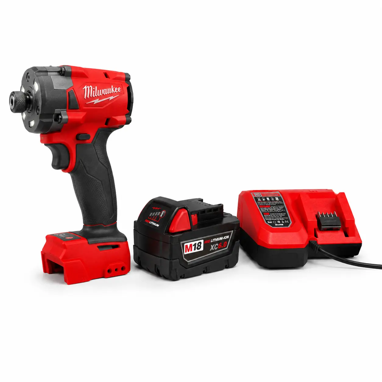 Milwaukee M18  Compact Impact Driver, 18V Brushless Electric Screwdriver, Complete Kit With XC6.0 Battery & Charger, Ideal For Furniture Assembly, Renovation And Daily Mechanical Repair Jobs