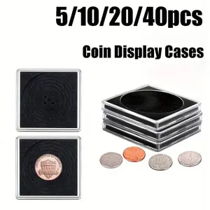 Coin Collection Box Set, Transparent Coin Capsules, Round Plastic Coin Holder, Adjustable Coin Protector, Christmas Gift, Storage Box