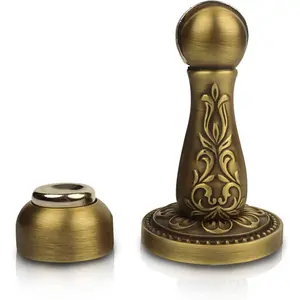 Door Stoppers, Heavy Duty Decorative Antique Brass Door Stop for Wall Protection  Door Catch for Bottom of Door (1, Antique Brass)