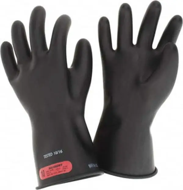 Salisbury by Honeywell Work Class 0 Rubber-Lined Lineman's Glove, Size XL (10), 11" Long, 1000 AC Max Use Voltage, 5000 AC Test Voltage, Black, ASTM D120, IEC EN60903 E011B/10
