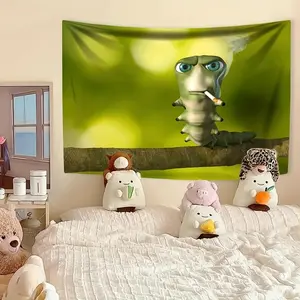 Funny Caterpillar Tapestry Funny Animal Home Decor Aesthetics Wall Hanging Covering Cloth Bedroom Dormitory Background Birthday Gift