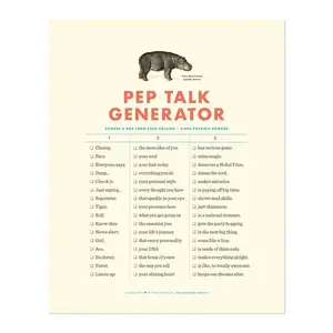 Vintage Inspirational Pep Talk Generator Art Print - Motivational Movie Poster