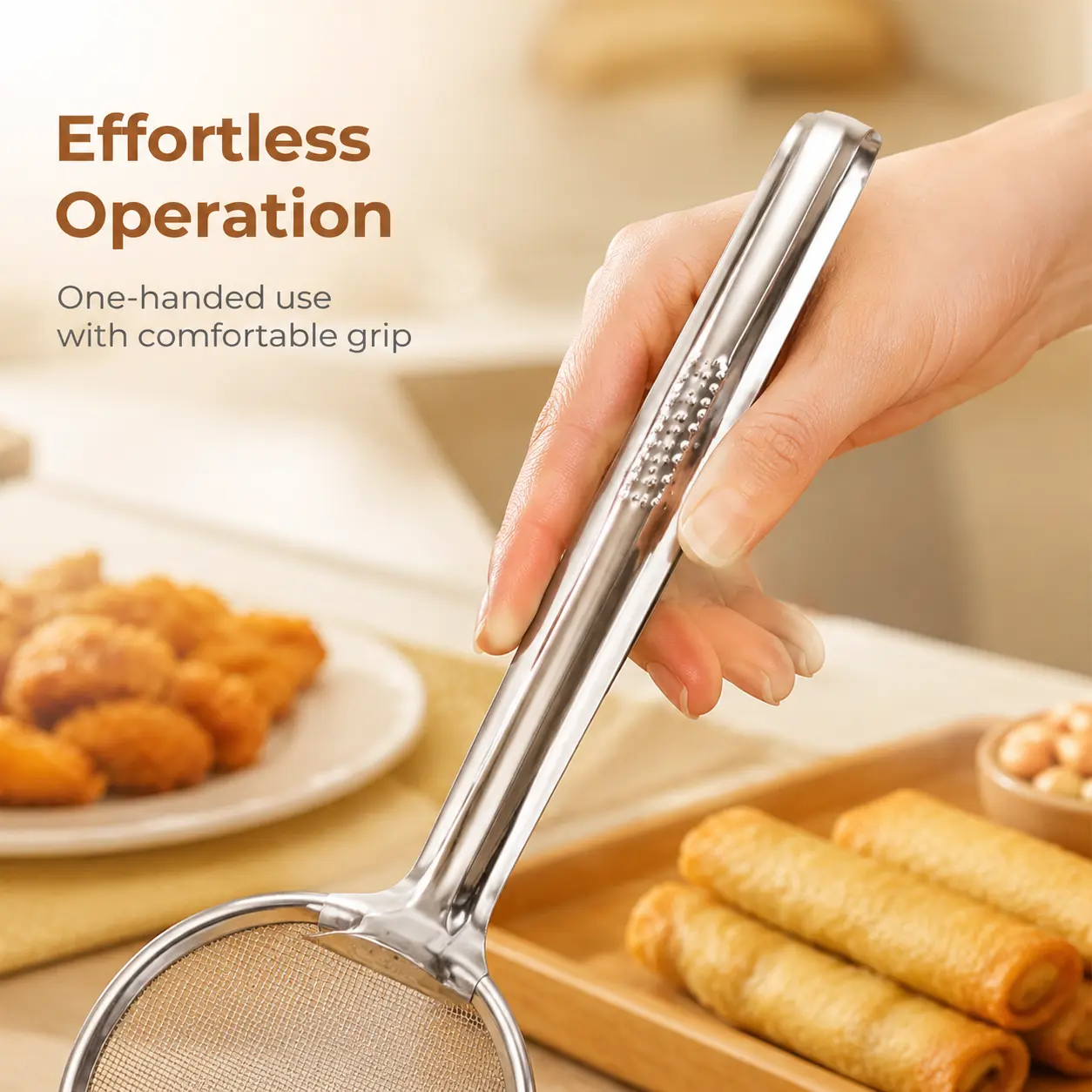 Oil frying filter clip and food strainer tongs