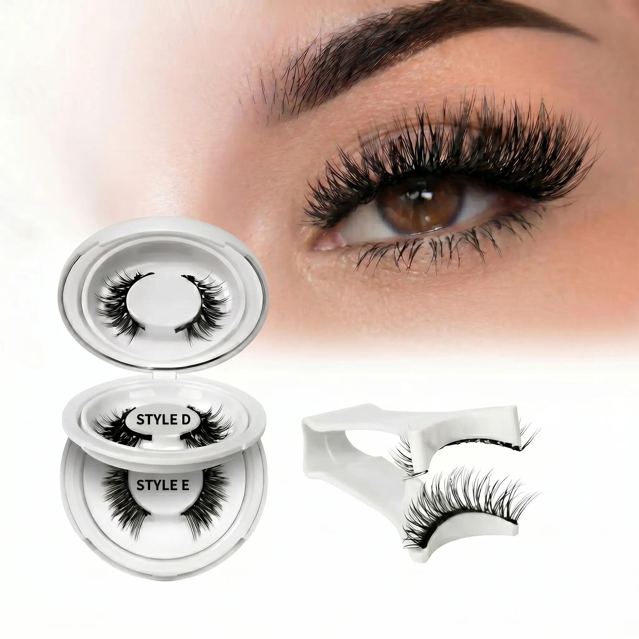 2 Pairs Magnetic Eyelashes Reusable Lash Kit – Natural Look Lash Clusters with Applicator, No Glue Needed, Easy On & Off