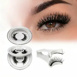 2 Pairs Magnetic Eyelashes Reusable Lash Kit – Natural Look Lash Clusters with Applicator, No Glue Needed, Easy On & Off