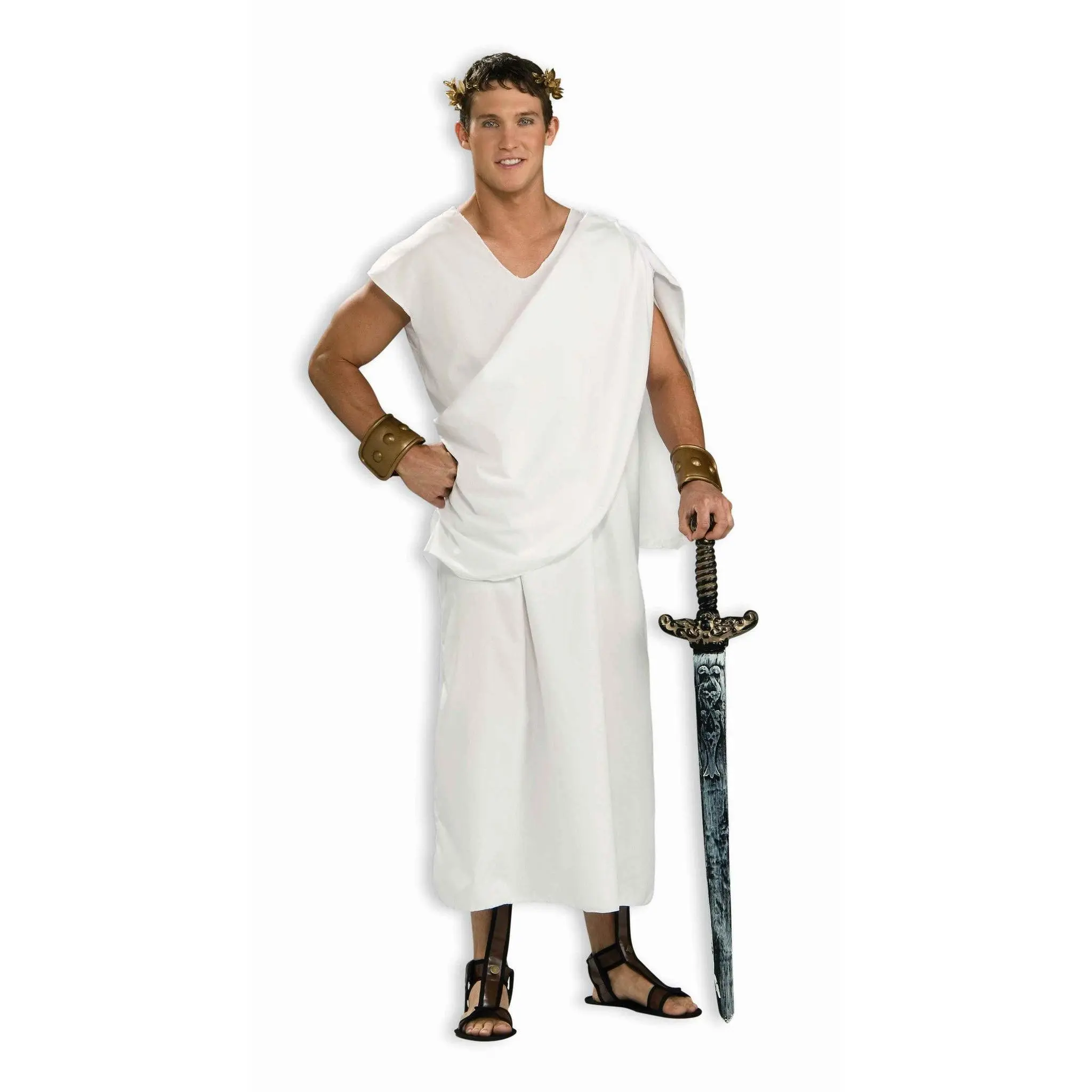 Mens White Roman Greek Toga Costume