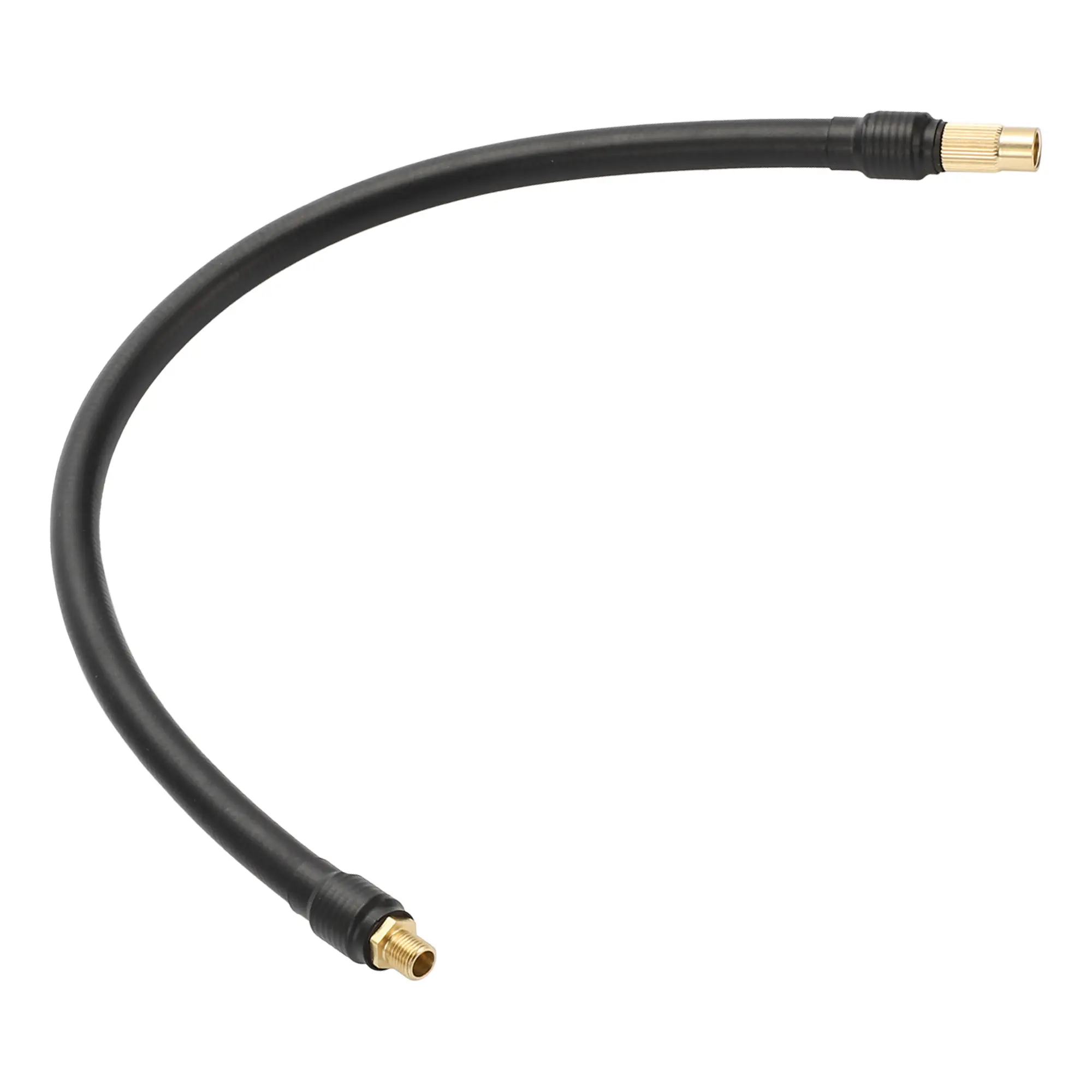 Universal Tire Inflator Extension Tube Air Pump Extend Hose Adapter Tire Valve 15.75inch M8x0.8 10mm OD Durable Rubber Gold Tone Connector