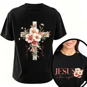 Jesus is the Light Floral Christian Shirt Motivational Quotes sweatshirt Bible Verse Floral Religious His Grace is Enough Religious Shirt, Bible Verses, Religion T