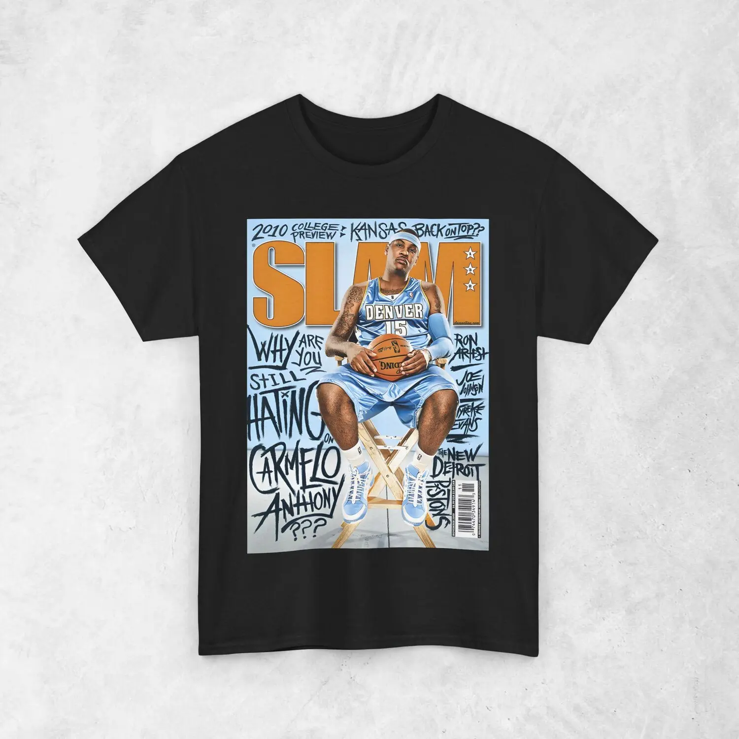 Carmelo Anthony Melo Shirt, SLAM Cover T-Shirt, Unisex Sports Tee, Vintage Retro Basketball Streetwear Unisex Crew Neck Short Sleeve Tee