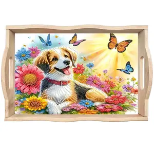 DIY Diamond Painting Tray, Special Shaped Dog Design, Home Kitchen Decor, Multi-Functional Serving Tray, Elegant Decoration