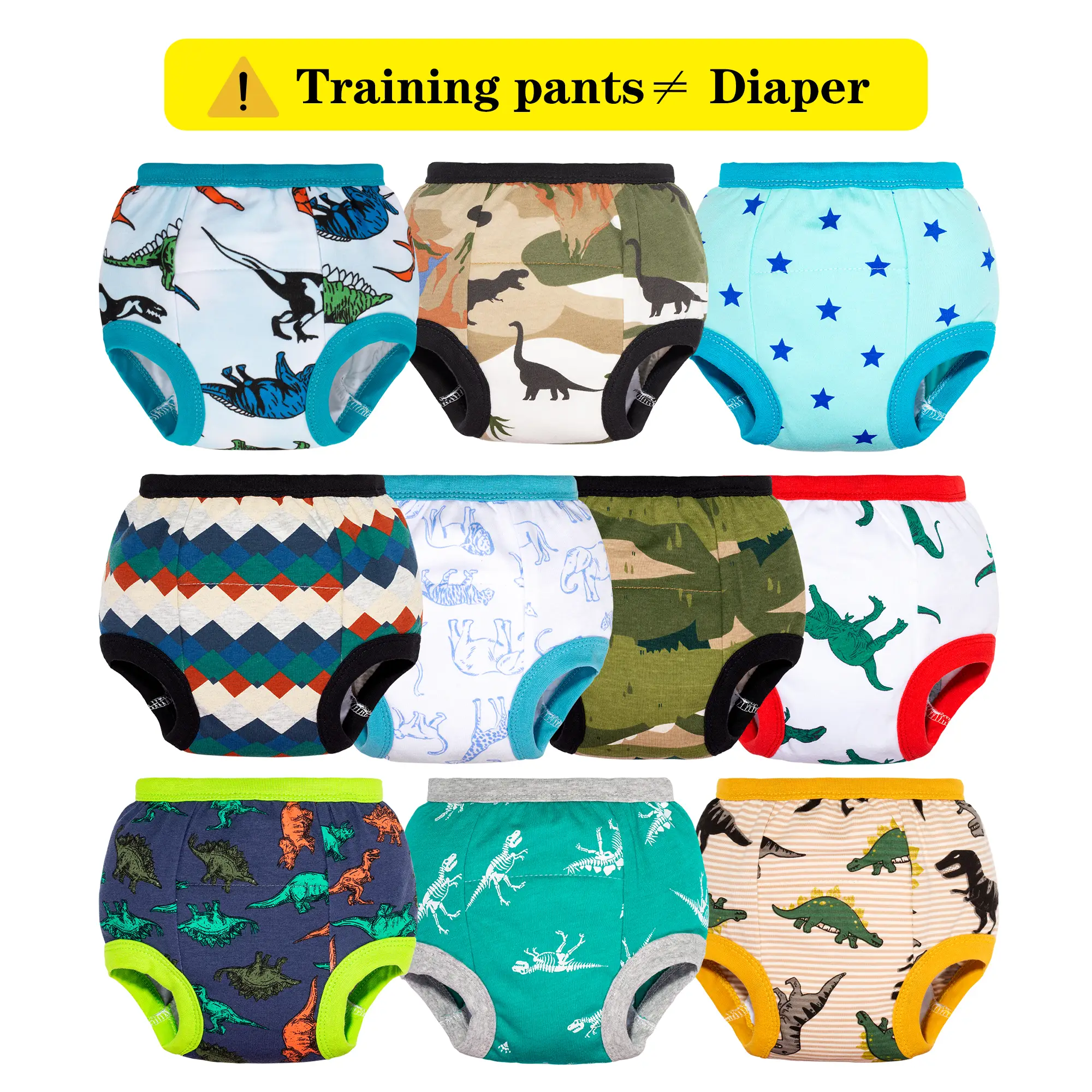 10-Pack Toddler Training Pants for Boys & Girls - Soft Learning Underwear