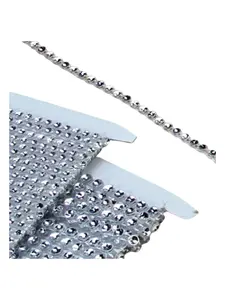 4MM Sigle Rhinestone  Band Silver- 10yd