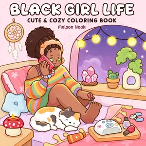 New Black Girl Life: Coloring Book for Adults and Teens Featuring African American Women in Cozy Daily Moments for Self-Love and Easy Relaxation Coloring Book - Paperback