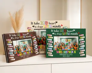 Custom Teacher Gift, Teacher Class Photo Frame, Appreciation Gift, It takes a Big Heart to Shape Little Minds, Picture Frame, Gift from Student, Mothers Day Gift Ideas