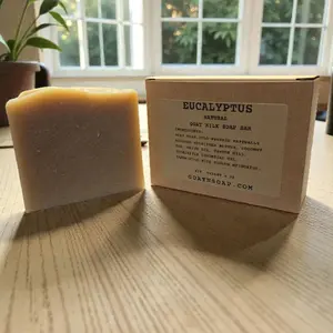 Eucalyptus Pure Goat Milk Bar Soap for Gentle Skin Cleansing - Eucalyptus Pure Goat Milk Bar Soap for Gentle Skin Cleansing -