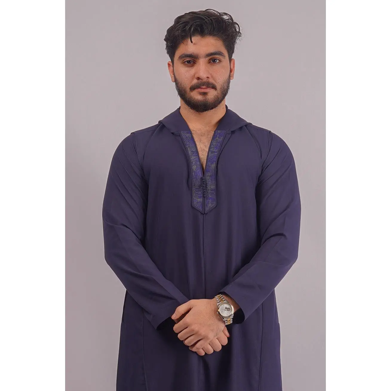 Hooded Thobe - Navy Blue Hooded Thobe - Navy Blue