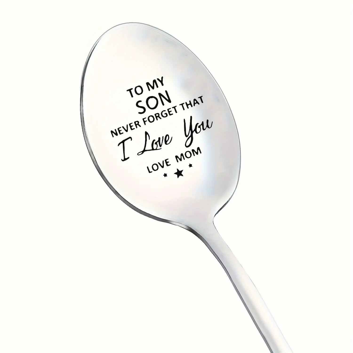 1/20pcs Stainless Steel Spoon, Laser Engraved Spoon, Long Handle Spoon To My Daughter/Son, Stainless Steel Spoon, Engraved Spoons Coffee Tea Spoon Gift For Family Gathering, Birthday Gifts