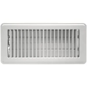 Goods Floor Register 4X12(Duct Opening Measurements) - Heavy Duty Walkable Register -  Finish - Easy Adjust air  Lever - 4 inch by 12 Inch Floor Vent (White)