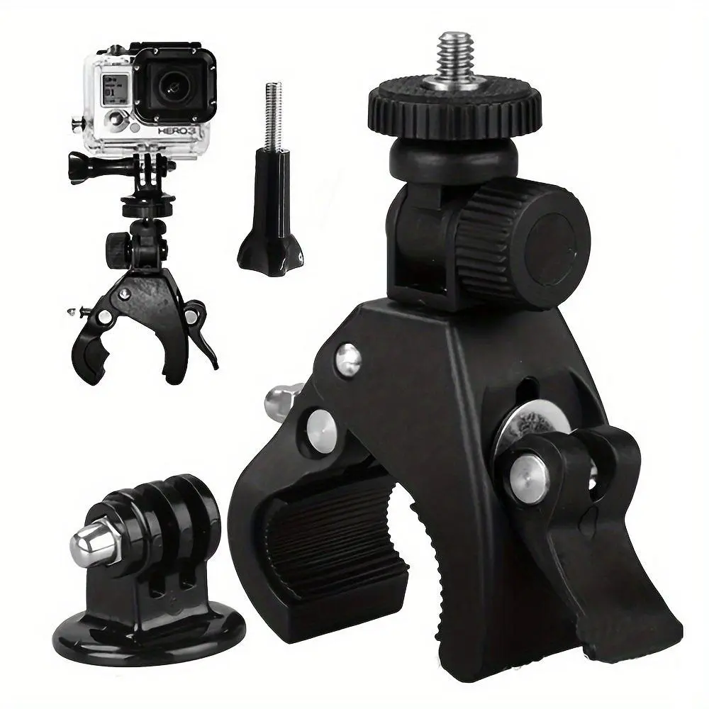 Motorcycle Bike Camera Mount Holder, 360 Degree Rotatable Camera Mount, Camera Clip For GoPro Hero, Motorcycle Accessories