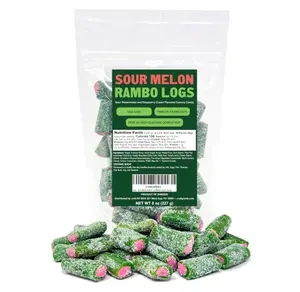 Swedish Candy Sour Melon Gummy Candy Rambo Logs, Swedish Sour Candy Melon Logs 8 Ounce, Hot Tiktok