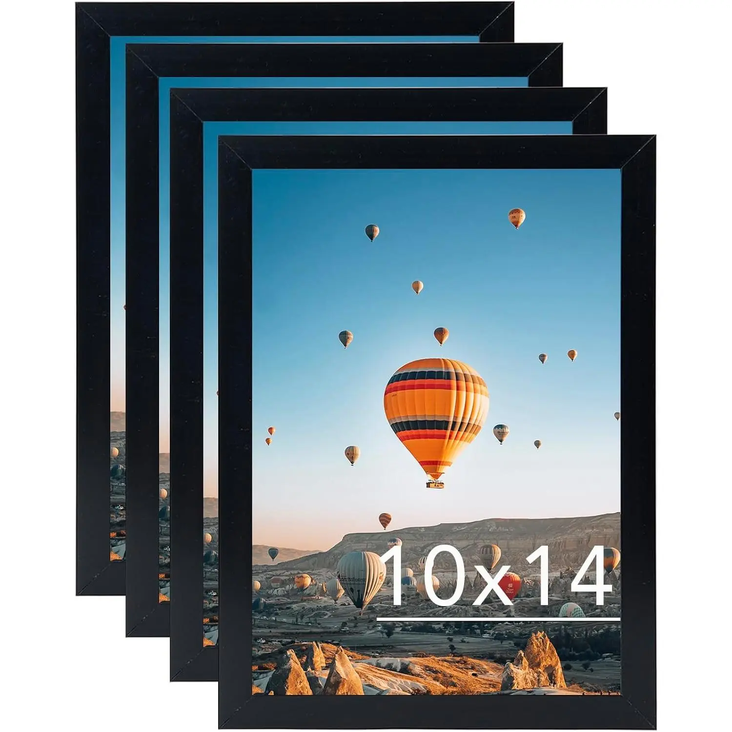10x14 Picture Frame Set of 4 Black for 30 x 40cm Diamond Painting Art, Wall Mounting Horizontally or Vertically, 10 x 14 Wall Gallery Poster Photo Frame with Durable Shatter Resistant