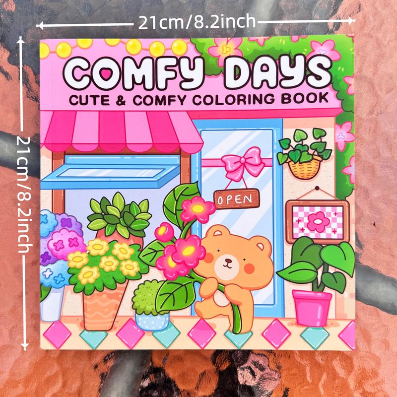 3/6-Piece Cute Theme Coloring Book Set, Stress Relief Coloring Gift Book for Kids, Ideal Art Supplies for Daily Drawing, Travel and Bedtime Activities